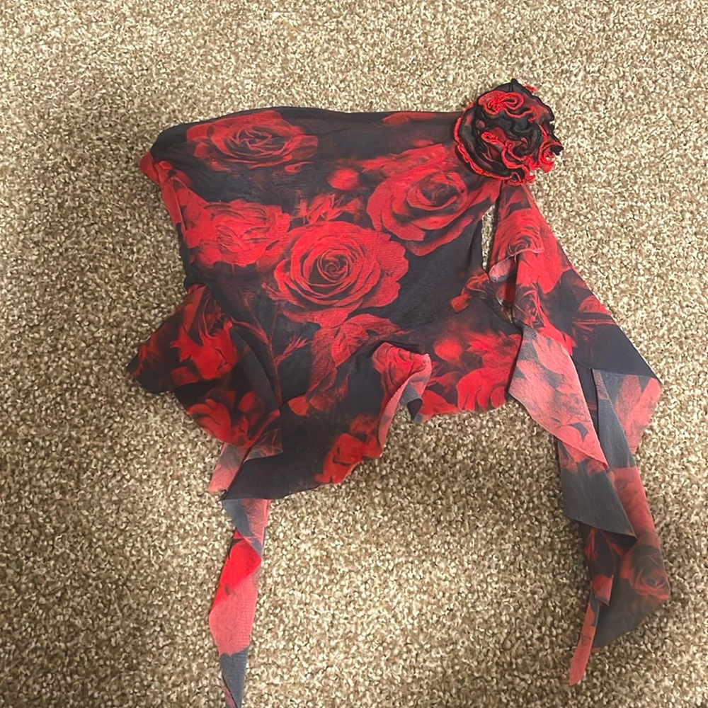Rose Sheer Strapless Top